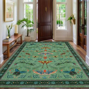 Washable Insect Runner Rug for Bedroom Kitchen Non Slip Rugs Whimsical Fantasy Boho Indoor Ultra Soft Rugs - 1 of 4