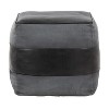 Sapphtopaz Modern leather Ottoman with Splicing Design Upholstered Multi-Purpose Pouf with Recycled Cotton Fill Footstool for Living Room,Bedroom - 2 of 4