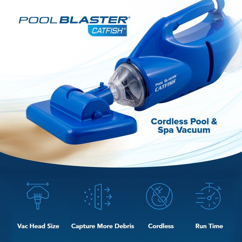 WaterTech Pool Blaster Catfish Swimming Pool Spa Compact Battery Vacuum Cleaner, 3 of 8