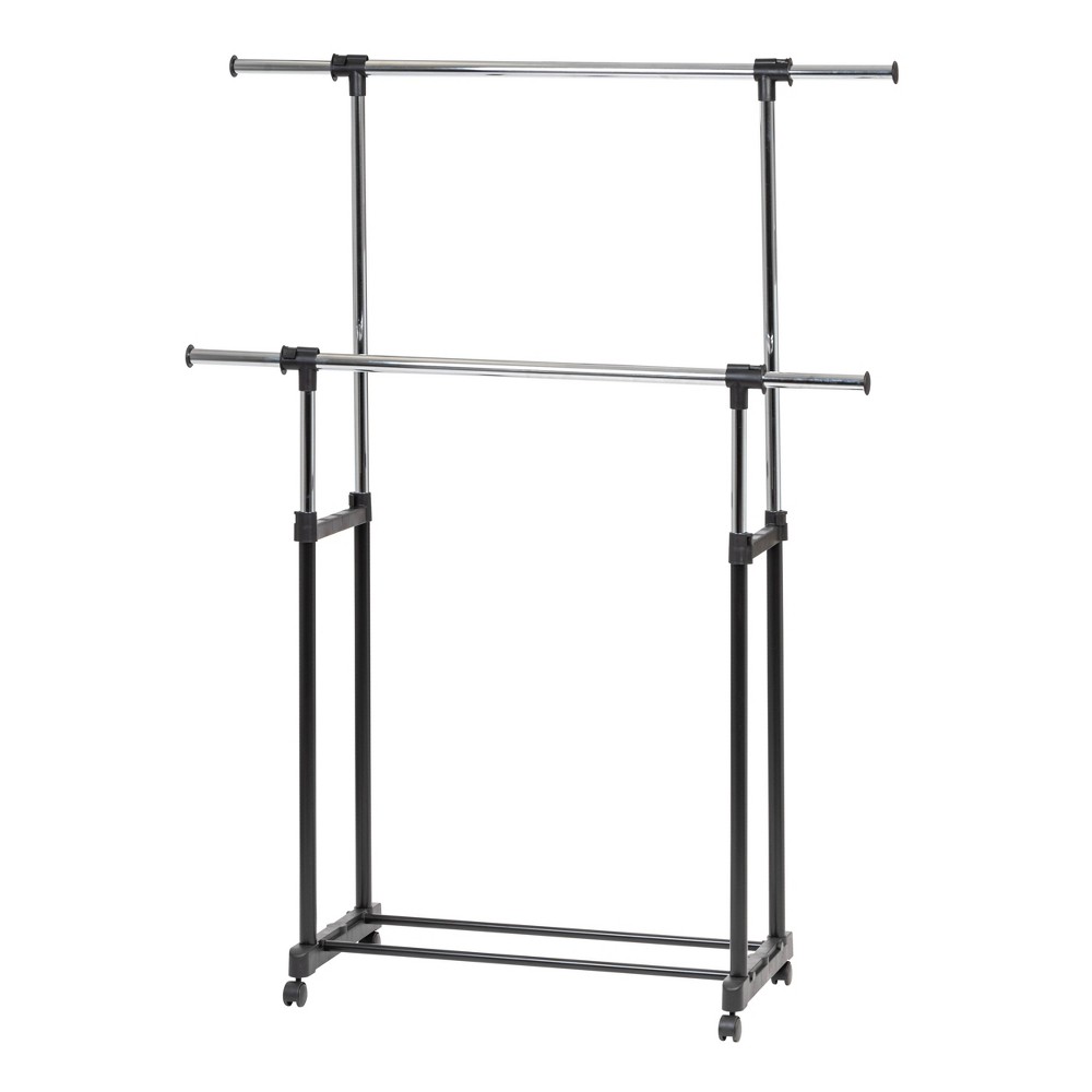 IRIS Garment Rack Adjustable and Extendable Double Rod Black