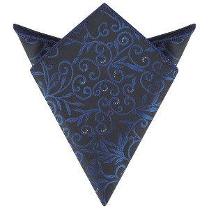 INSPIRE CHIC Men's Satin Leaf Embroidered Pocket Squares - 1 of 4