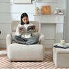 Oversized Snowflake Fleece Fabric Accent Chair with Storage Ottoman, Deep Seat Modern Lounge Chair for Living Room, Bedroom, or Office - 4 of 4