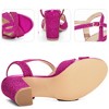 BLISSFUL STEP Women's Glitter Chunky Heel Open Toe Heeled Sandals - 3 of 4