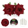 Unique Bargains Women's Portable Simulated Flowers Hair Clip Comb 1 Pc - 3 of 4