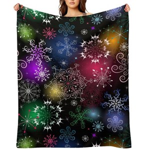 Christmas Snowflakes Christmas Throw Blanket Soft Fleece Christmas Blanket Cozy Flannel Throw for Couch Bed 50x60 inches - 1 of 1