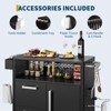 Outdoor Grill Cart with Storage, Kitchen Cart Island Stainless Steel Food Prep Table & Wheels for BBQ or Pizza Oven - 3 of 4