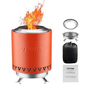 VEVOR Tabletop Fire Pit,6 inch Stainless Steel Tabletop Fireplace,Rubbing Burner Smores Maker ,Wood Burning or Pellet Fueled ,Cylinder 1.96 lbs,Red - 1 of 4