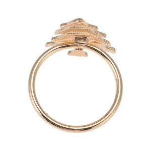 Unique Bargains Napkin Holder Rings Stainless Steel Green Gold Tone 1 Pc - 1 of 3