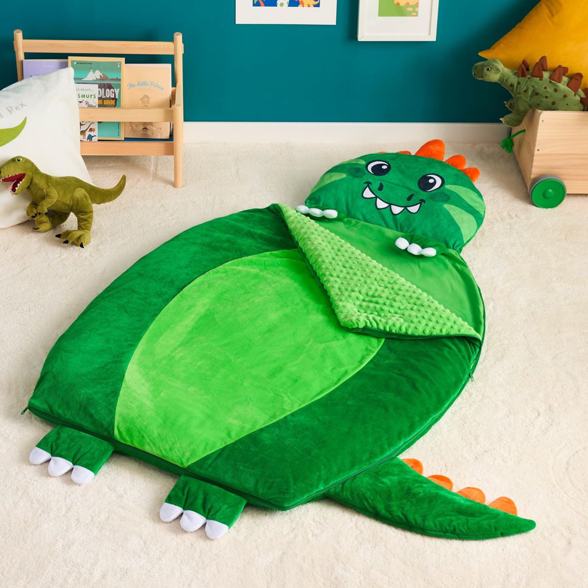 Kids Sleeping Bag Toddler Nap Mat with Pillow & Blanket 60" x 39" for 4 5 6 Year Old Boys Girl Soft Plush Sleeping Mat Preschool Kids Birthday Gifts - thumbnail 7