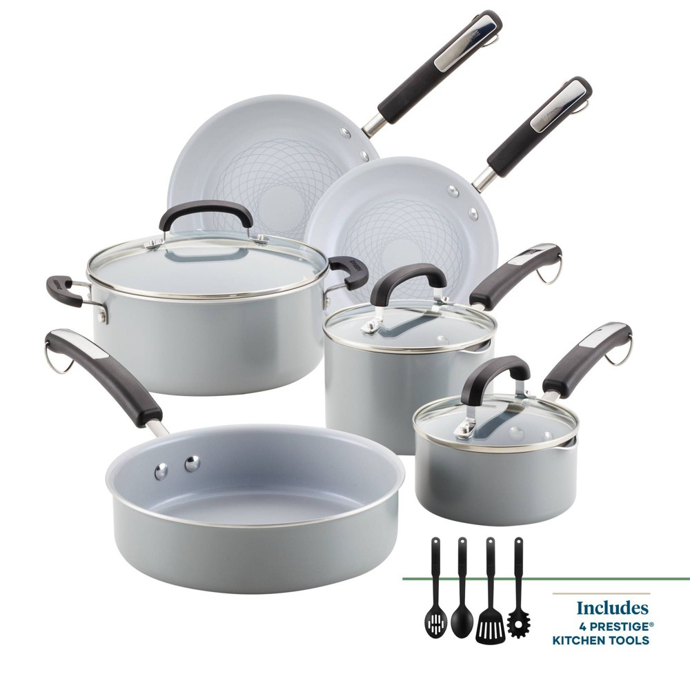 Photos - Bakeware Farberware Eco Advantage 13pc Ceramic Nonstick Cookware Set Gray: Faberwear Cooking Set, Dishwasher-Safe, Gas & Electric Com