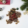 Unique Bargains Christmas Brooches YNCP1350 Santa Claus Alloy Dripping Wax Red Gold Tone 1.38"x1.97" 1 Pc - 2 of 4