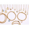 Tiny Tags 14K Gold Ion Plated with Blue Swirl Enamel "Boy Mama" Beaded Stretch Bracelet - Gold/Blue - 4 of 4