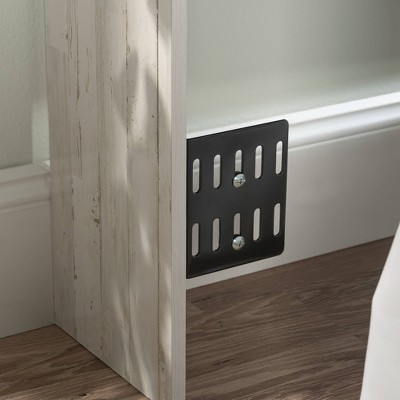 Full/Queen White Plank Wood Headboard with Storage
