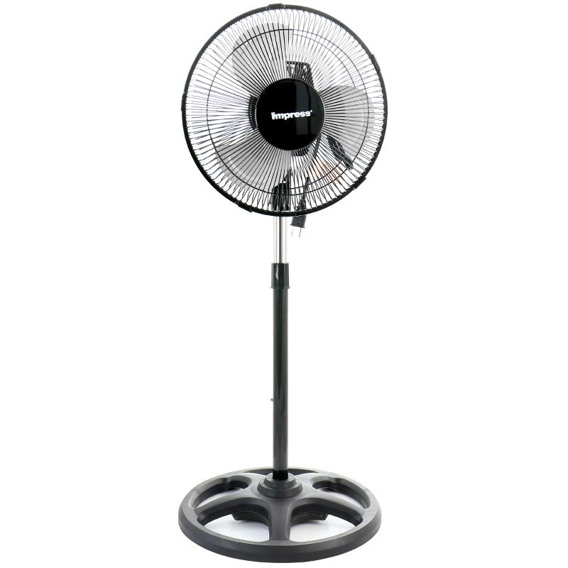 Impress Mighty Mite 10 Inch 3 Speed High Velocity Standing Fan in Black, 2 of 6