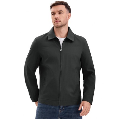 Мужские куртки INSPIRE CHIC Men's Lapel Full Zip Up Solid Color Casual Lined Jacket Medium Red — фото 4
