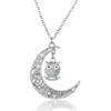 Owl Glow In Dark Pendant Chain Necklace for Women Green or Blue Ginger Lyne Collection - 3 of 4