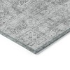 Gray Silver And Charcoal Floral Washable Indoor Outdoor Area Rug - 4 of 4
