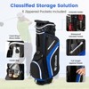 Tangkula 14-Way Top Divider Golf Bag with Stand Lightweight Golf Stand Bag with Dual Shoulder Straps Blue/Grey/Red - 4 of 4