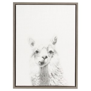 24" x 18" Alpaca Framed Canvas Art - Uniek - 1 of 3