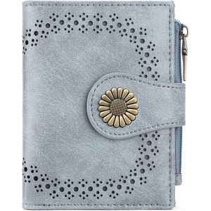 Clotth Womens Wallet - RFID Blocking Slim Bifold Wallet for Women with Zipper Coin Pocket,9 Card Slots & ID Window for Daily Use,Travel - 1 of 4