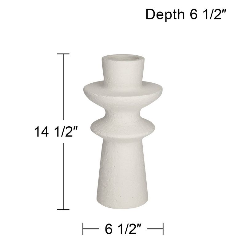 Studio 55D Baust 14 1/2" High White Ceramic Tiered-Top Decorative Vase, 5 of 7