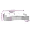 vidaXL 5 Piece Patio Sofa Set with Cushions Black and Cream Poly Rattan - Without Storage - 4 of 4