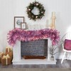 Nearly Natural 6' Pre-lit Pine Artificial Christmas Garland Pink with Warm White Lights: Flocked, 140 Tips, Indoor Decor - 2 of 4
