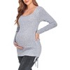 Women's Maternity Shirt Long Sleeve Crew Neck Top for Pregnancy - 3 of 4