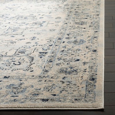 Gray Floral Motif Synthetic 6' x 9' Area Rug