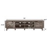 70" MDF Rustic Barndoor Open-Storage TV Stand with Shelves, Barn Doors, and Cord Management for Living Room and Bedroom - 3 of 4