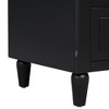 Gulches 28'' Painted Nightstand with 3 Drawers, Smooth Ball Glide Rails & Metal Handles, Rubber Wood Legs Side Table for Bedroom Office (Black) - 2 of 4