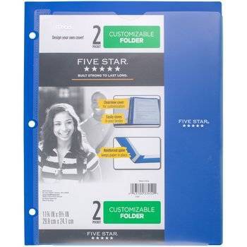 Mead Five Star 2 Pocket Plastic Folder (Colors May Vary)