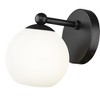 Neoma Collection Wall Sconce - Modern Opal Glass & Steel Design, Dimmable, Damp Rated - 4 of 4