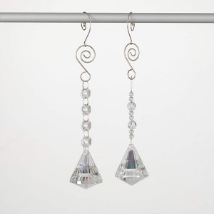 6.75"H Sullivans Dangling Gem Christmas Ornament Set of 2, Clear, Christmas Tree Decor - 1 of 2