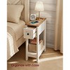 Slim Nightstand with Power Outlet, Superfast Toolless Assembly, Farmhouse Bedside Table, for Living Room - 4 of 4
