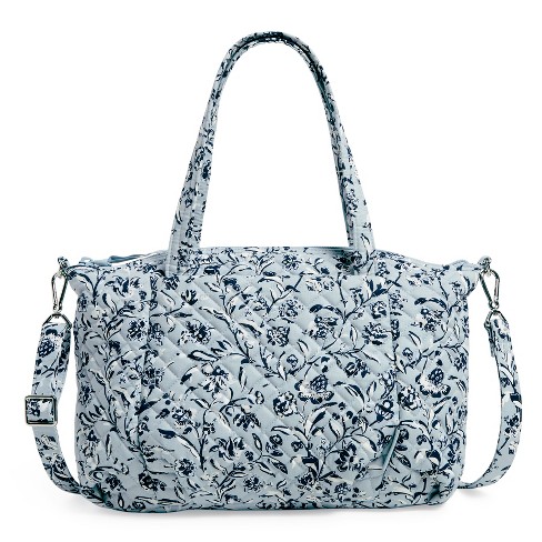 Vera Bradley Women's Cotton Pleated Multi-Strap Satchel Perennials Gray