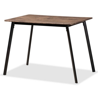 Calder Wood and Metal Dining Table Walnut Brown/Black - Baxton Studio