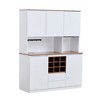 69'' Tall Kitchen Pantry Storage Cabinet, Kitchen Hutch Bar Cabinet with Microwave Stand, Wood Buffet Sideboard with Power Outlet for Dining Room - 3 of 4