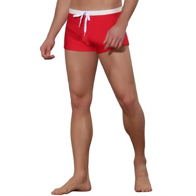 Lars Amadeus Men's Solid Color Elastic Waist Summer Pool Swimwear Shorts 2 Packs Red 34 — фото 4