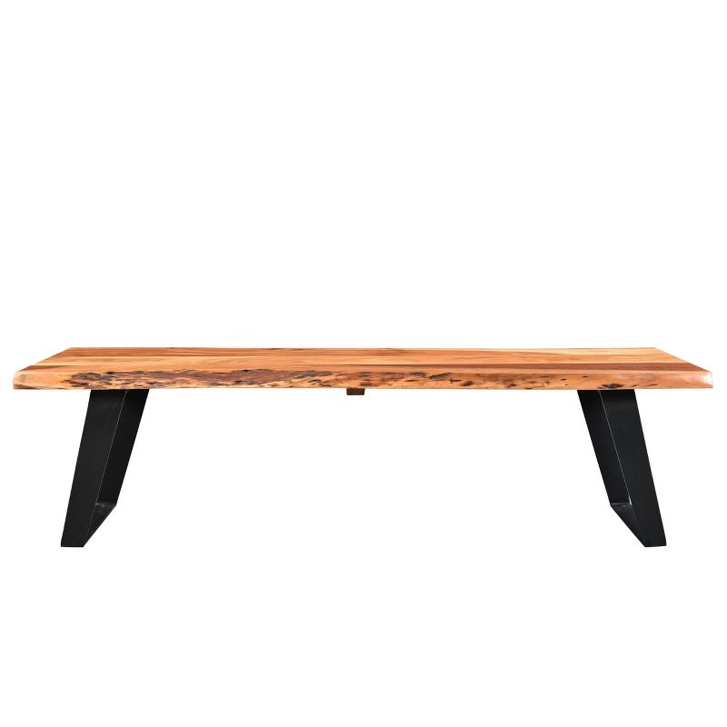 70" Solid Wood Live Edge Bench Brown - Timbergirl, 3 of 6