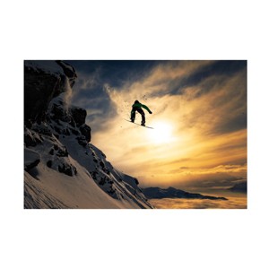 Trademark Fine Art -Jakob Sanne 'Sunset Snowboarding' Canvas Art - 1 of 4