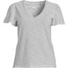 Lands' End Women's Slub Flutter Sleeve V-Neck T-Shirt - 3 of 4