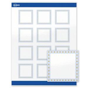 Avery 2" x 2" Labels, Gold Dots with Blue Border, 120 ct - 1 of 4