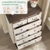 6 Drawer Dresser, 43" Tall Chest of Drawers with Large Drawers & Metal Ring Pull Handles, Antique White - 4 of 4