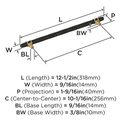 10-1/16" Black Bronze and Champagne Bronze Bar Pull