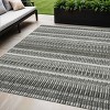 Gray Charcoal And Ivory Striped Washable Indoor Outdoor Area Rug - 2 of 4