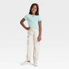 Girls' Short Sleeve Ribbed Bow Front T-Shirt - Cat & Jack™ - 3 of 3