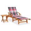vidaXL Patio Sunlounger With Table Natural wood Solid acacia wood Standard - 2 of 4