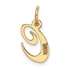 Black Bow Jewelry 14k Yellow Gold Ella Collection Small Fancy Script Initial Pendant A-W - 3 of 4