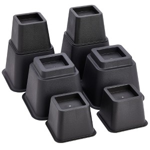 Juvale Set of 8 Bed Risers for Platform Bed Frames, Heavy Duty Furniture Lifter Set, 3, 5, and 8-Inch Adjustable Heights, Supports up to 1,100 Pounds - 1 of 4